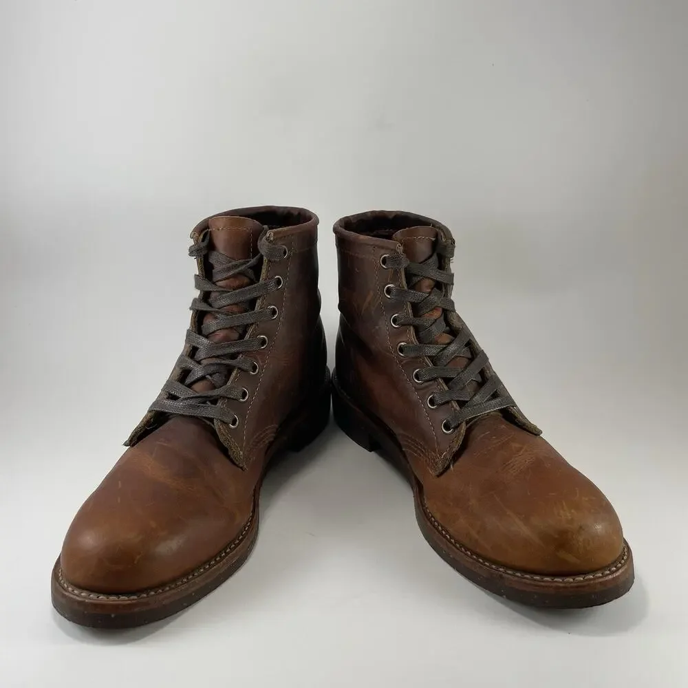 Chippewa Service Boots Mens Size 7.5 D Brown Oiled Leather 6